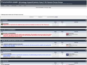 Winnebago Aspect/Cambria RV Owners Forum Group